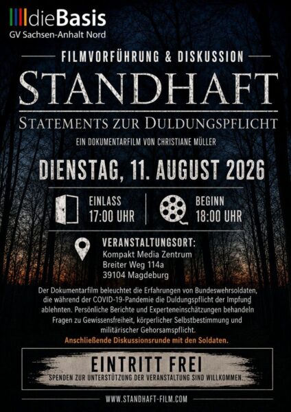 Plakat für Filmvorführung