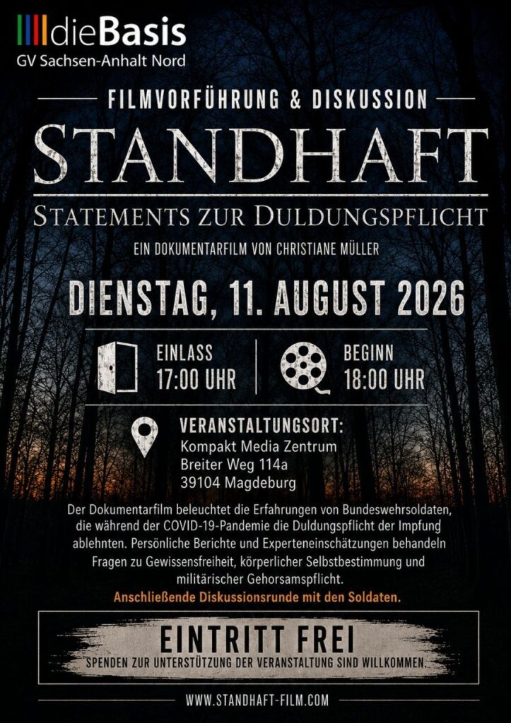 Plakat für Filmvorführung